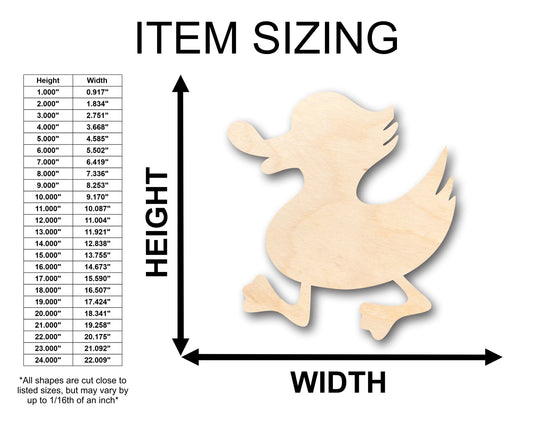 Unfinished Wood Walking Duck Shape - Craft - up to 46" DIY