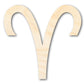 Unfinished Wood Aries Sign Shape - Zodiac Craft - up to 46"