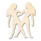 Unfinished Wood Gemini Twins Shape - Zodiac Craft - up to 46"