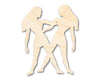 Unfinished Wood Gemini Twins Shape - Zodiac Craft - up to 46"