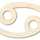 Unfinished Wood Cancer Sign Shape - Zodiac Craft - up to 46"