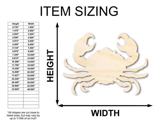Unfinished Wood Cancer Crab Shape - Zodiac Craft - up to 46"