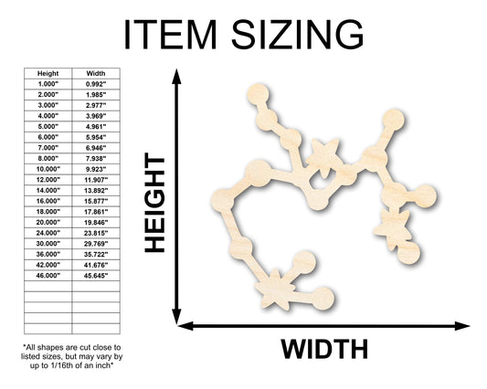 Unfinished Wood Sagittarius Constellation Shape - Zodiac Craft - up to 46"