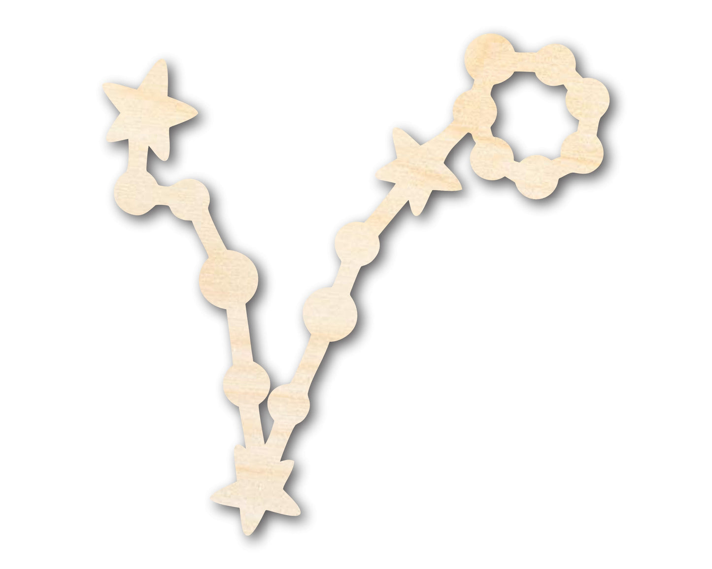 Unfinished Wood Pisces Constellation Shape - Zodiac Craft - up to 46"
