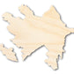 Unfinished Wood Azerbaijan Country Shape - Eastern Europe Craft - up to 46" DIY
