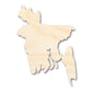 Unfinished Wood Bangladesh Country Shape - South Asia Craft - up to 46" DIY