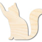 Unfinished Wood Reaching Cat Shape - Cat Craft - up to 46" DIY