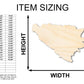 Unfinished Wood Bosnia and Herzegovina Country Shape - Southeast Europe Craft - up to 46" DIY