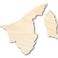 Unfinished Wood Brunei Country Shape - Asia Craft - up to 46" DIY