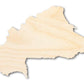 Unfinished Wood Burkina Country Shape - West Africa Craft - up to 46" DIY