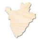 Unfinished Wood Burundi Country Shape - East Africa Craft - up to 46" DIY