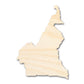 Unfinished Wood Cameroon Country Shape - Central Africa Craft - up to 46" DIY