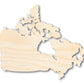 Unfinished Wood Canada Country Shape - North America Craft - up to 46" DIY