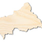 Unfinished Wood Central African Republic Country Shape - Central Africa Craft - up to 46" DIY