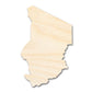 Unfinished Wood Chad Country Shape - North Central Africa Craft - up to 46" DIY