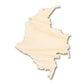 Unfinished Wood Columbia Country Shape - South America Craft - up to 46" DIY
