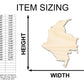 Unfinished Wood Columbia Country Shape - South America Craft - up to 46" DIY
