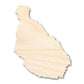 Unfinished Wood Santiago Island Shape - Cabo Verde Craft - up to 46" DIY