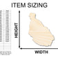 Unfinished Wood Santiago Island Shape - Cabo Verde Craft - up to 46" DIY