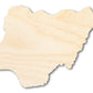 Unfinished Wood Nigeria Shape - West Africa Craft - up to 46" DIY