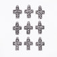 Antique Silver Delicately Detailed Cross Charms 9pc Set