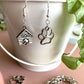 Silver Dog Paws and Houses 8pc Charm Set