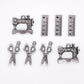 Silver Vintage Sewing Charms 8pc Set