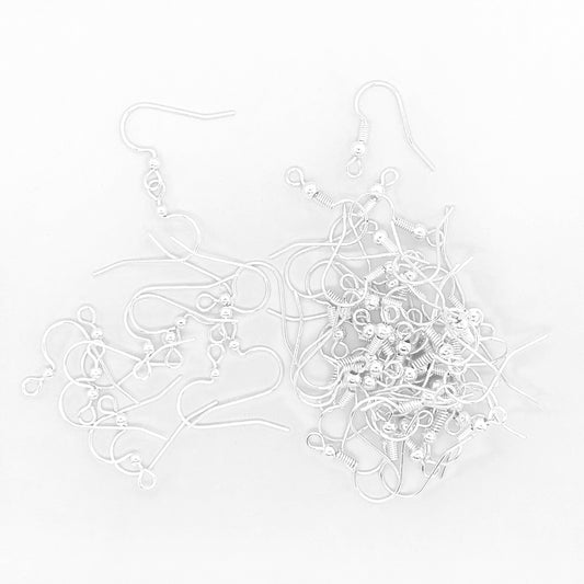 Silver Classic Ear Wire Earring Hooks 55pc Assortment