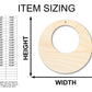 Unfinished Wood Hollow Circle Earring Blank Pair - DIY Jewelry Craft - Available in 1" to 3"