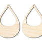 Unfinished Wood Hollow Teardrop Earring Blank Pair - DIY Jewelry Craft - Available in 1" to 3"