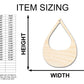 Unfinished Wood Hollow Teardrop Earring Blank Pair - DIY Jewelry Craft - Available in 1" to 3"