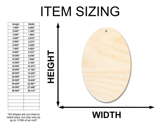 Unfinished Wood Oval Earring Blank Pair - DIY Jewelry Craft - Available in 1" to 3"