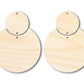 Unfinished Wood 2-Piece Circle Earring Blank Pair - DIY Jewelry Craft - Available in 2" to 4"