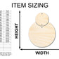 Unfinished Wood 2-Piece Circle Earring Blank Pair - DIY Jewelry Craft - Available in 2" to 4"