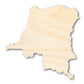 Unfinished Wood Democratic Republic of the Congo Country Shape - African Craft - up to 46" DIY