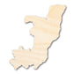 Unfinished Wood Republic of the Congo Country Shape - African Craft - up to 46" DIY
