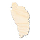 Unfinished Wood Dominica Country Shape - Caribbean Craft - up to 46" DIY