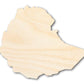 Unfinished Wood Ethiopia Country Shape - East African Craft - up to 46" DIY