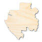 Unfinished Wood Gabon Country Shape - Central African Craft - up to 46" DIY