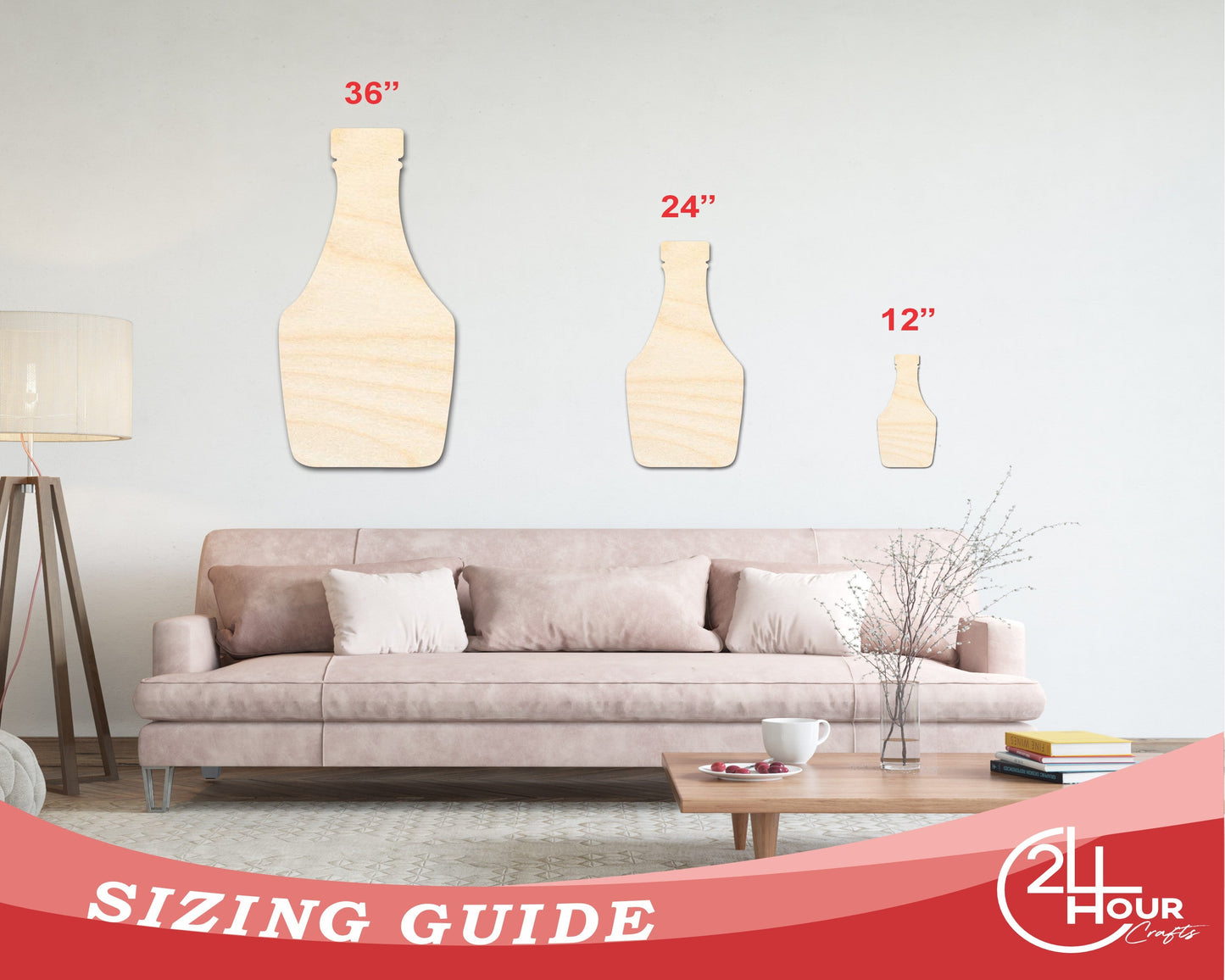 Unfinished Wood Ketchup Bottle Shape | Craft Cutout | up to 46" DIY