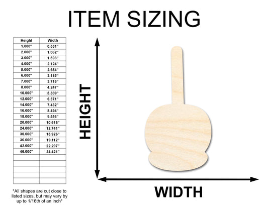 Unfinished Wood Candy Caramel Apple Shape | Craft Cutout | up to 46" DIY