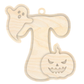 Unfinished Wood Layered Letter Halloween Ghost & Pumpkin Tags | A-Z | 4 Piece | 6" Tall | 1/8" Wood | Wood Craft DIY