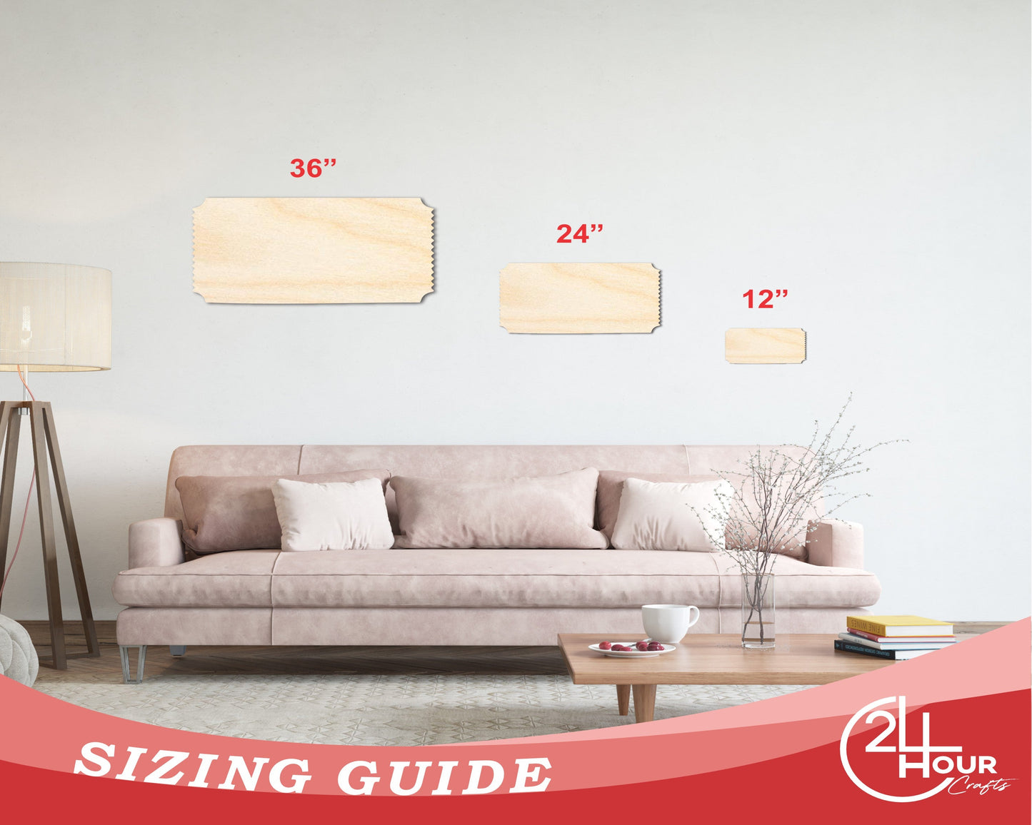 Unfinished Wood Admission Ticket Shape | Faire Ticket Silhouette | Craft Cutout | up to 46" DIY