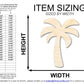 Unfinished Wood Simple Palm Tree Silhouette | DIY Tropical Beach Craft Cutout | up to 46" DIY
