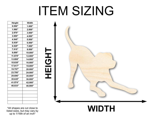 Unfinished Wood Play Bow Dog Silhouette | DIY Dog Craft Cutout | up to 46" DIY