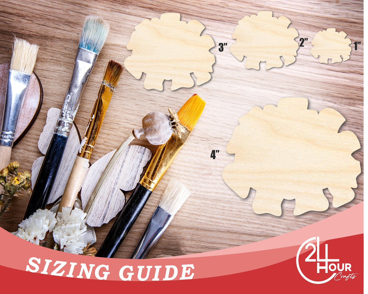 Unfinished Wood Marigold Flower Shape | DIY Day of the Dead Craft Cutout | up to 46" DIY