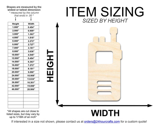 Unfinished Wood Walkie Talkie Shape | Craft Cutout | up to 46" DIY