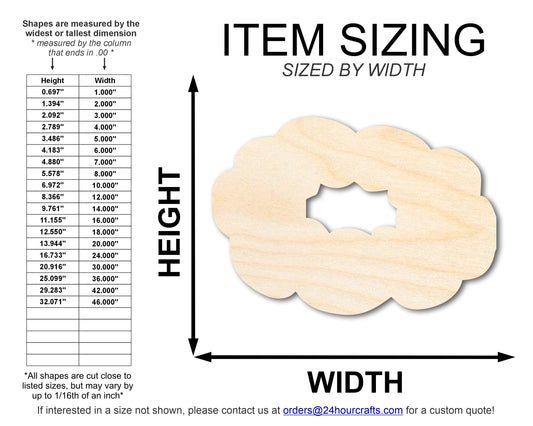 Unfinished Wood King Cake Silhouette | Mardi Gras | DIY Craft Cutout | up to 46" DIY