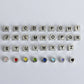 SilverTone Block Letter Cast Alphabet & Heart Beads Heavy Metal Beads