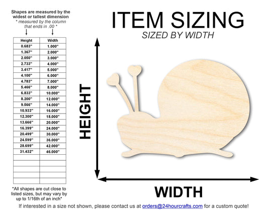 Unfinished Heart Snail Shape | DIY Craft Cutout | up to 46" DIY